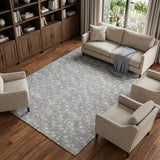 10' X 14' Gray And Silver Geometric Shag Washable Area Rug With UV Protection - HomeRoots - Flyclothing LLC