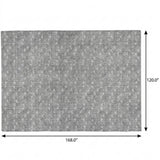 10' X 14' Gray And Silver Geometric Shag Washable Area Rug With UV Protection - HomeRoots - Flyclothing LLC