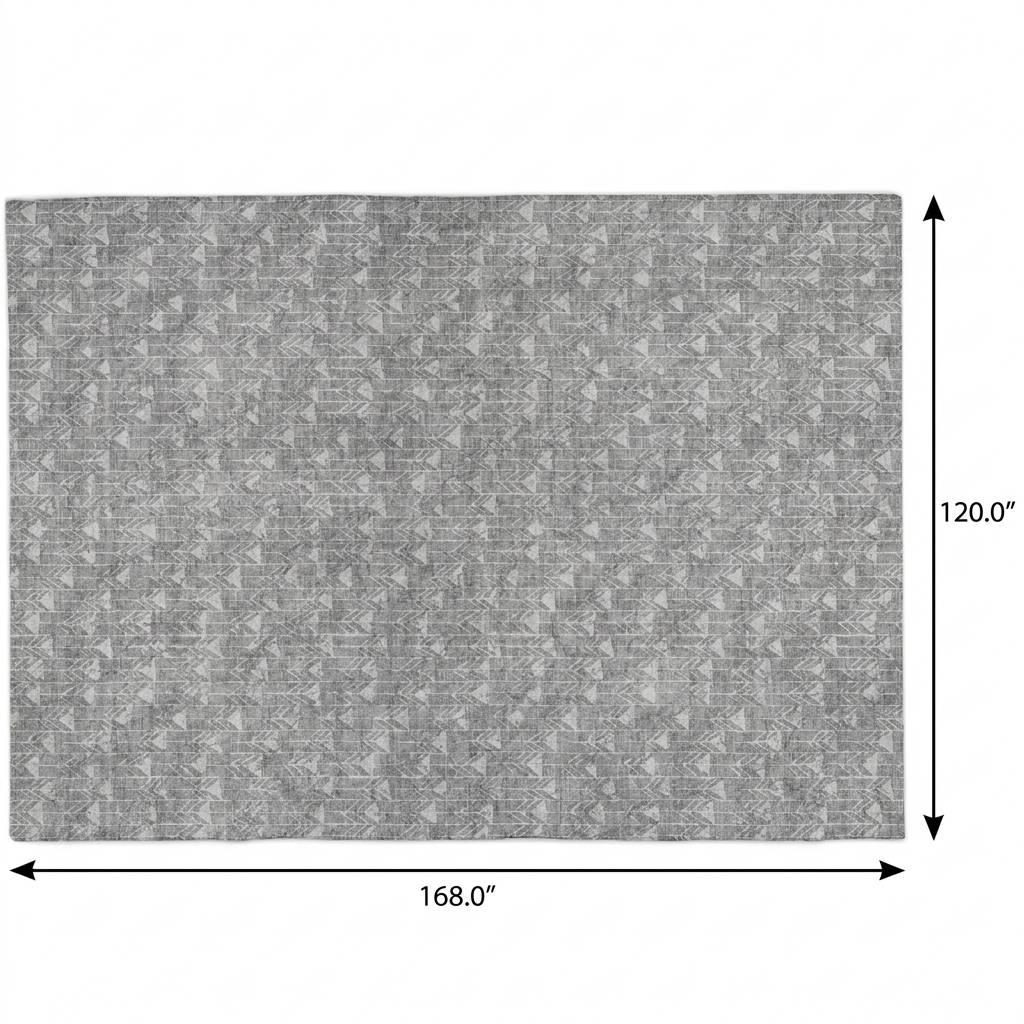 10' X 14' Gray And Silver Geometric Shag Washable Area Rug With UV Protection - HomeRoots - Flyclothing LLC