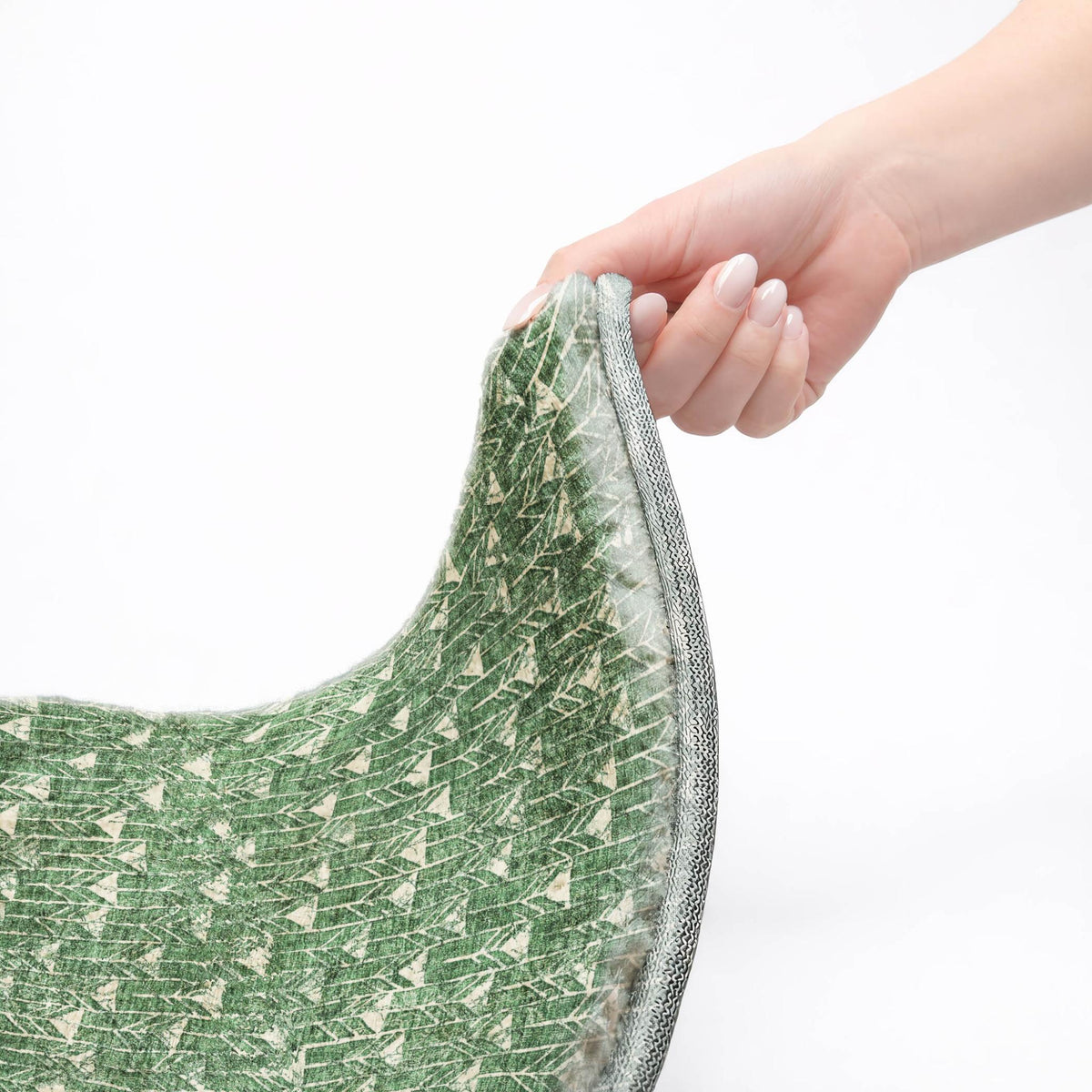 3' X 5' Green And Ivory Geometric Shag Washable Area Rug With UV Protection - HomeRoots - Flyclothing LLC