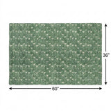 3' X 5' Green And Ivory Geometric Shag Washable Area Rug With UV Protection - HomeRoots - Flyclothing LLC