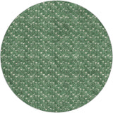 8' Green And Ivory Geometric Shag Washable Round Rug With UV Protection - HomeRoots - Flyclothing LLC