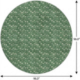 8' Green And Ivory Geometric Shag Washable Round Rug With UV Protection - HomeRoots - Flyclothing LLC