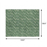 9' X 12' Green And Ivory Geometric Shag Washable Area Rug With UV Protection - HomeRoots - Flyclothing LLC