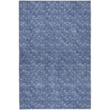 5' X 8' Navy Blue And Ivory Geometric Shag Washable Area Rug With UV Protection - HomeRoots - Flyclothing LLC
