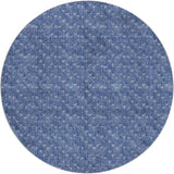 8' Navy Blue And Ivory Geometric Shag Washable Round Rug With UV Protection - HomeRoots - Flyclothing LLC