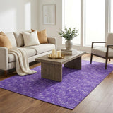 5' X 8' Purple And Gray Geometric Shag Washable Area Rug With UV Protection - HomeRoots - Flyclothing LLC