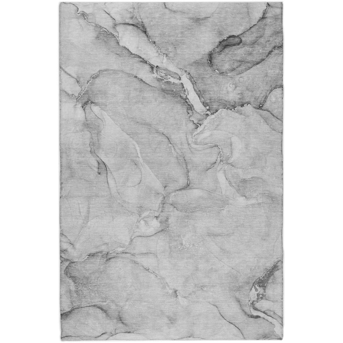 5' X 8' Gray And Silver Abstract Shag Washable Area Rug With UV Protection - HomeRoots - Flyclothing LLC