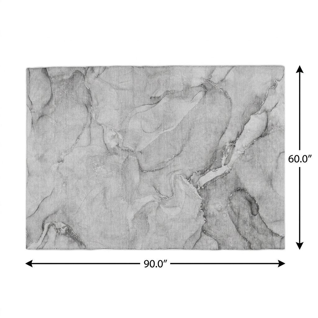 5' X 8' Gray And Silver Abstract Shag Washable Area Rug With UV Protection - HomeRoots - Flyclothing LLC