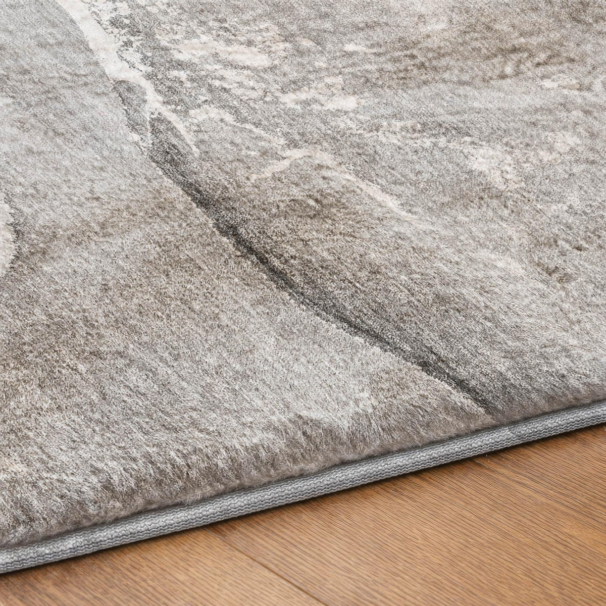 5' X 8' Gray And Silver Abstract Shag Washable Area Rug With UV Protection - HomeRoots - Flyclothing LLC