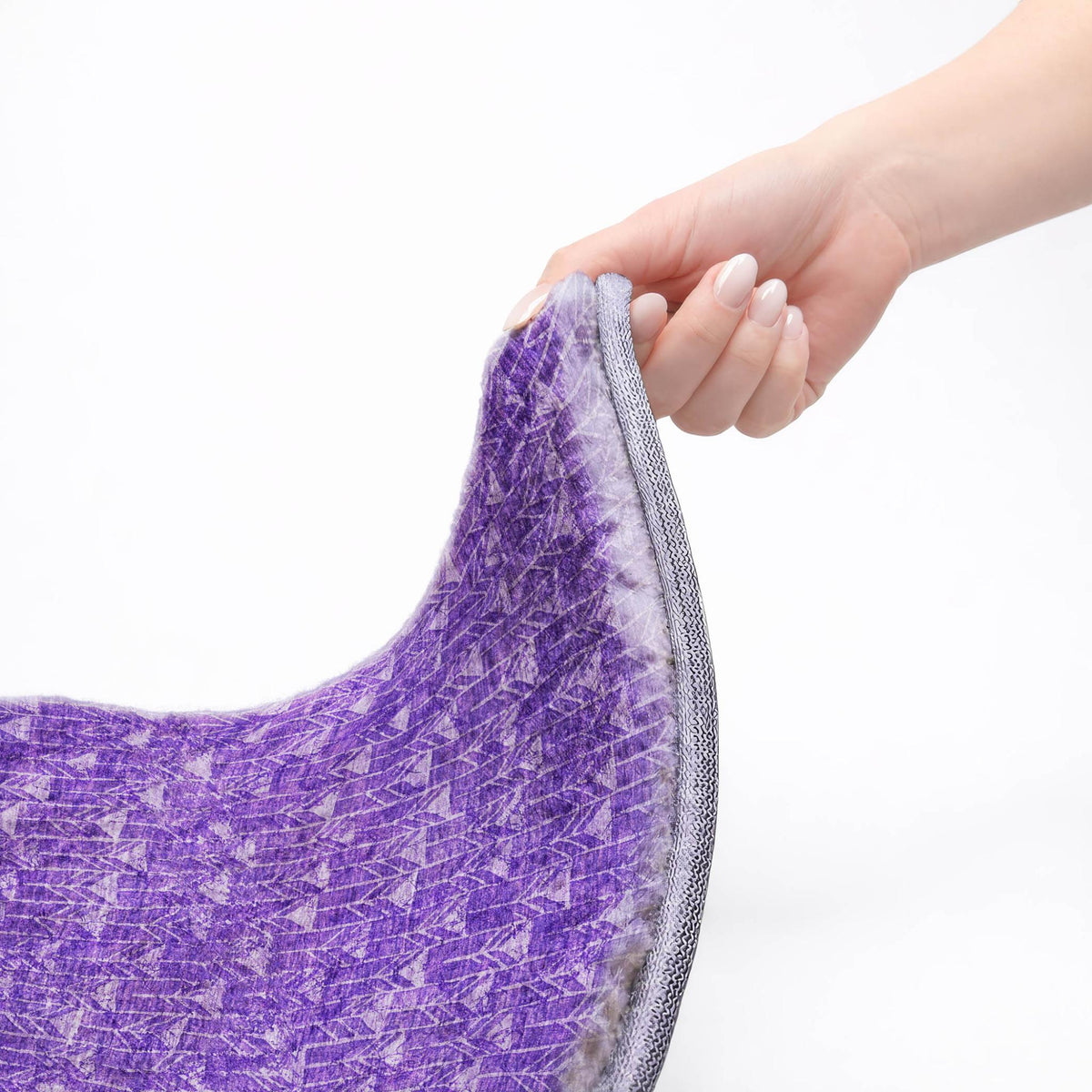 9' X 12' Purple And Gray Geometric Shag Washable Area Rug With UV Protection - HomeRoots - Flyclothing LLC