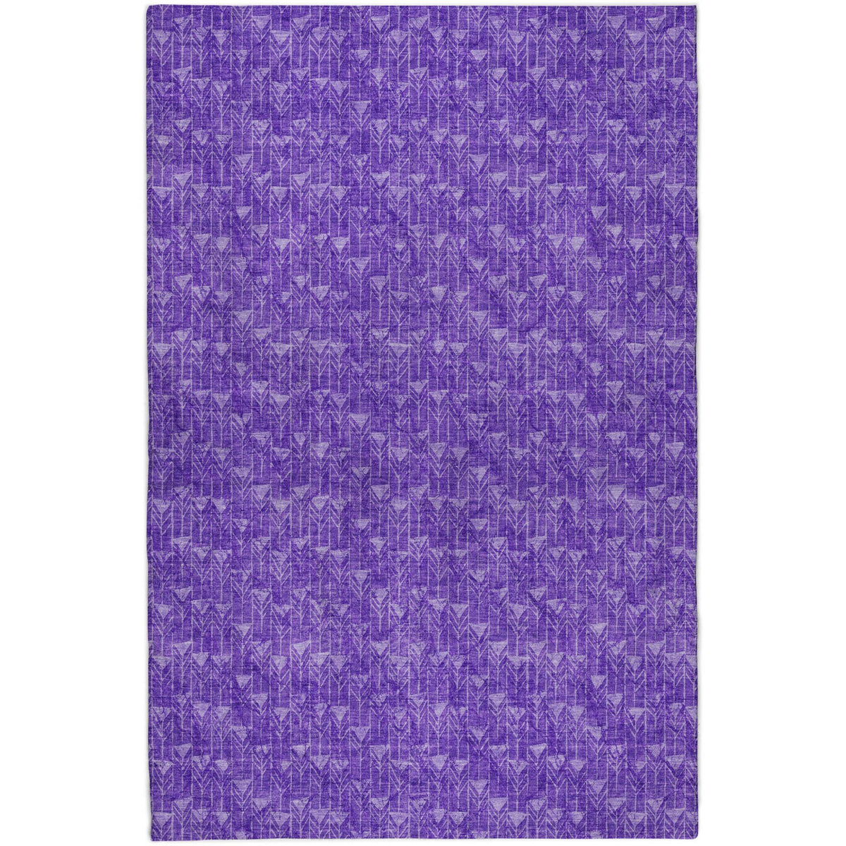 10' X 14' Purple And Gray Geometric Shag Washable Area Rug With UV Protection - HomeRoots - Flyclothing LLC