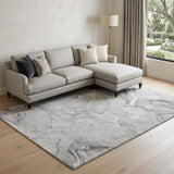 8' X 10' Gray And Silver Abstract Shag Washable Area Rug With UV Protection - HomeRoots - Flyclothing LLC