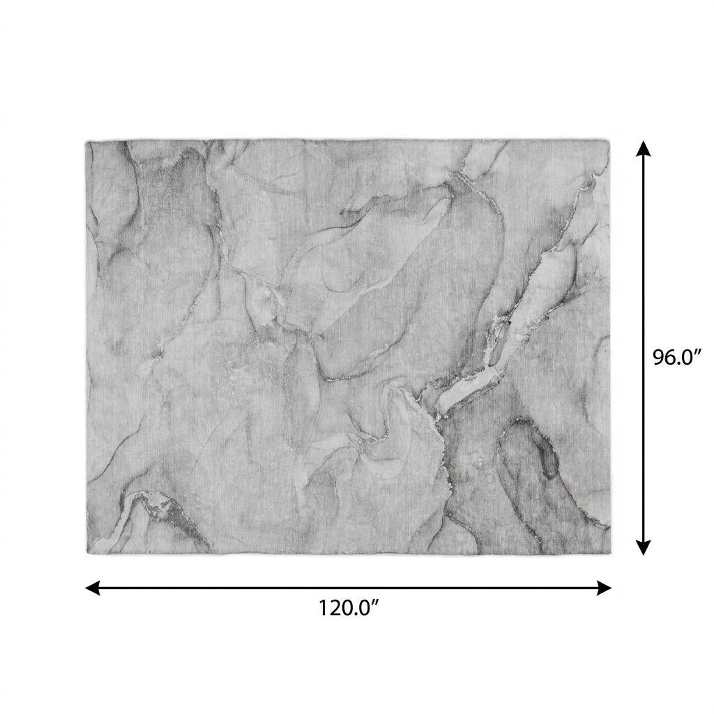 8' X 10' Gray And Silver Abstract Shag Washable Area Rug With UV Protection - HomeRoots - Flyclothing LLC