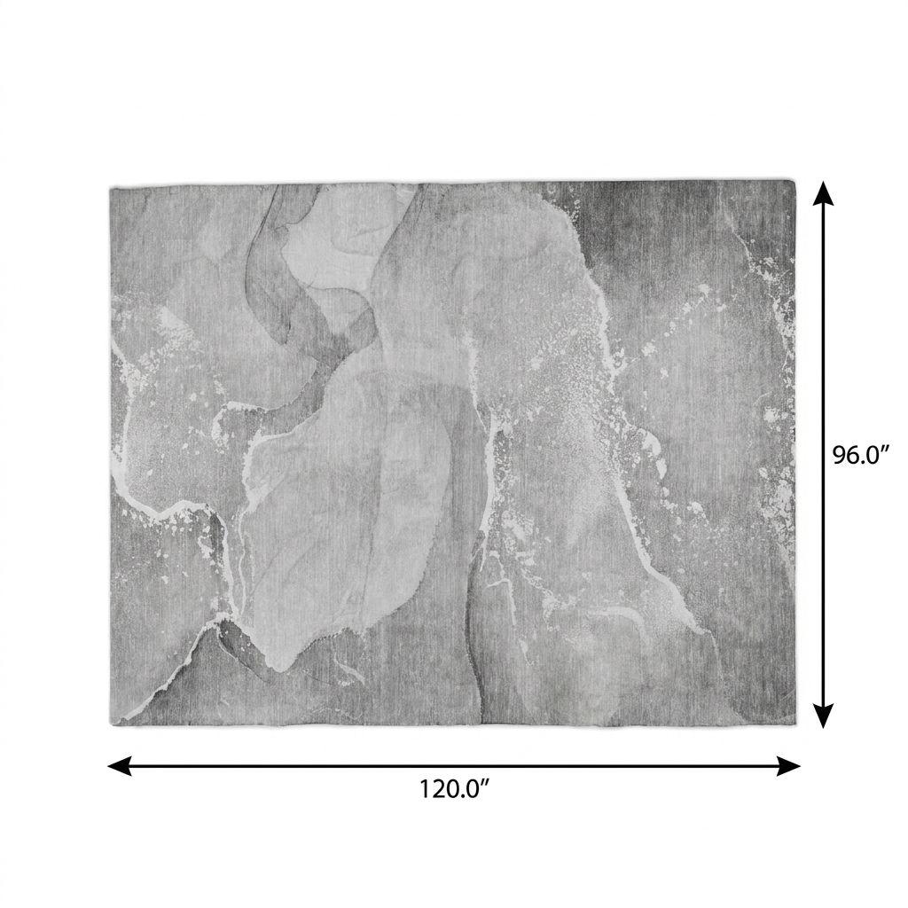 8' X 10' Gray And Silver Abstract Shag Washable Area Rug With UV Protection - HomeRoots - Flyclothing LLC