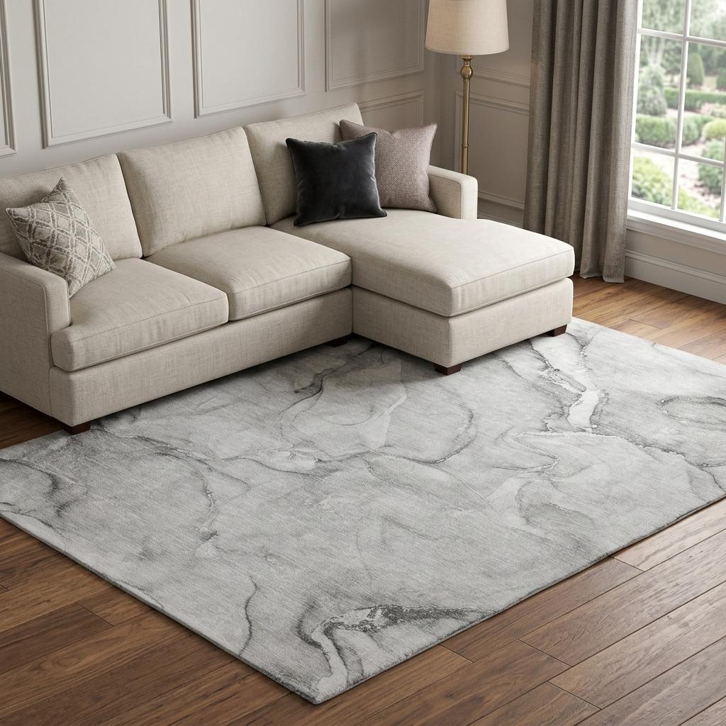 9' X 12' Gray And Silver Abstract Shag Washable Area Rug With UV Protection - HomeRoots - Flyclothing LLC