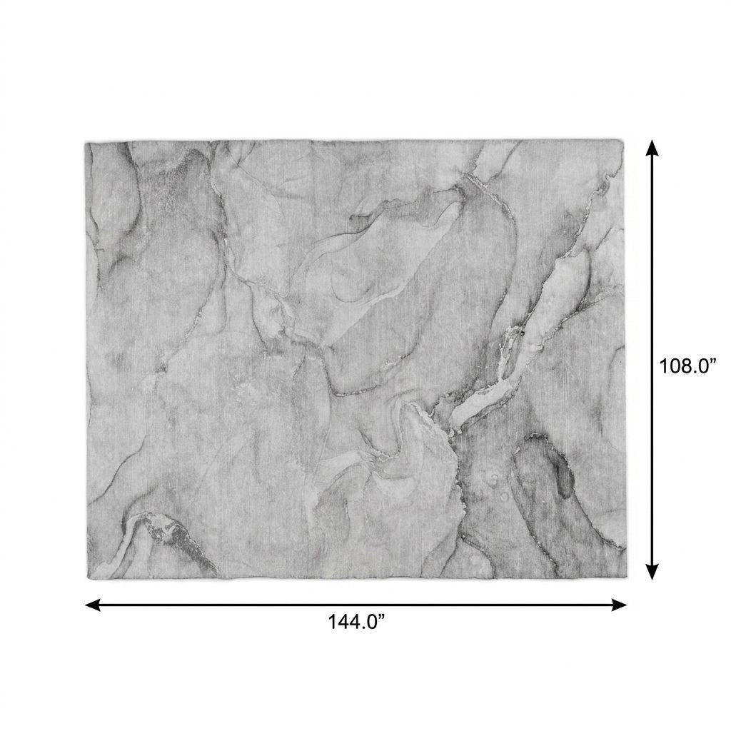 9' X 12' Gray And Silver Abstract Shag Washable Area Rug With UV Protection - HomeRoots - Flyclothing LLC