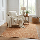 5' X 8' Salmon And Beige Geometric Shag Washable Area Rug With UV Protection - HomeRoots - Flyclothing LLC