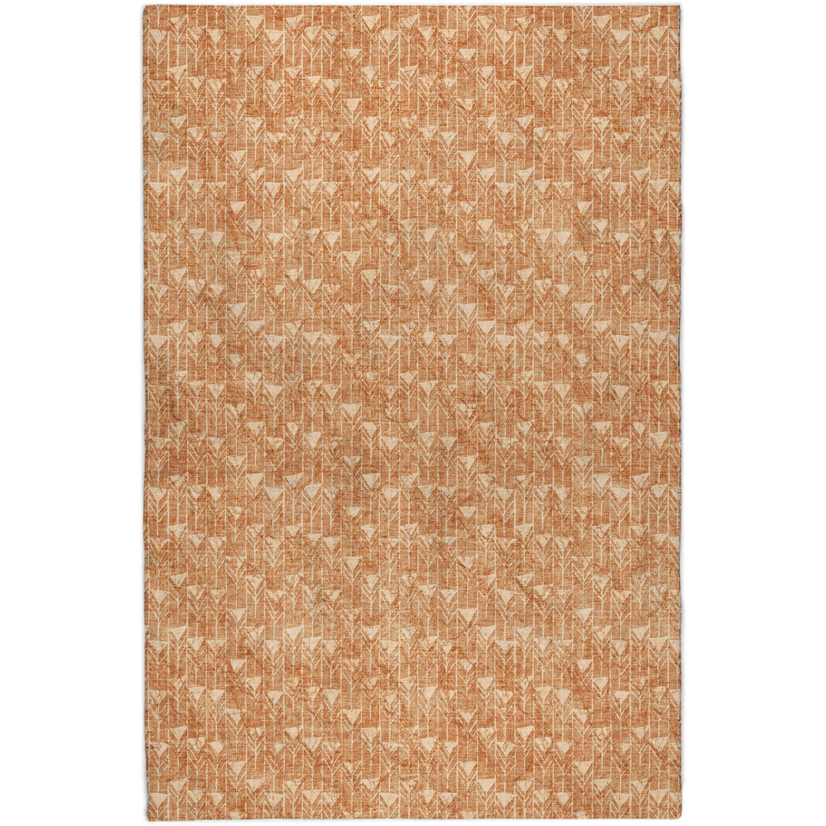 5' X 8' Salmon And Beige Geometric Shag Washable Area Rug With UV Protection - HomeRoots - Flyclothing LLC
