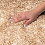 5' X 8' Salmon And Beige Geometric Shag Washable Area Rug With UV Protection - HomeRoots - Flyclothing LLC