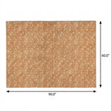 5' X 8' Salmon And Beige Geometric Shag Washable Area Rug With UV Protection - HomeRoots - Flyclothing LLC