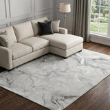 10' X 14' Gray And Silver Abstract Shag Washable Area Rug With UV Protection - HomeRoots - Flyclothing LLC