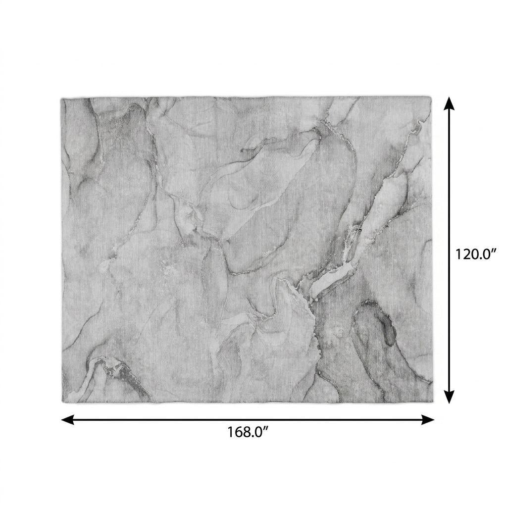 10' X 14' Gray And Silver Abstract Shag Washable Area Rug With UV Protection - HomeRoots - Flyclothing LLC