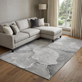 10' X 14' Gray And Silver Abstract Shag Washable Area Rug With UV Protection - HomeRoots - Flyclothing LLC