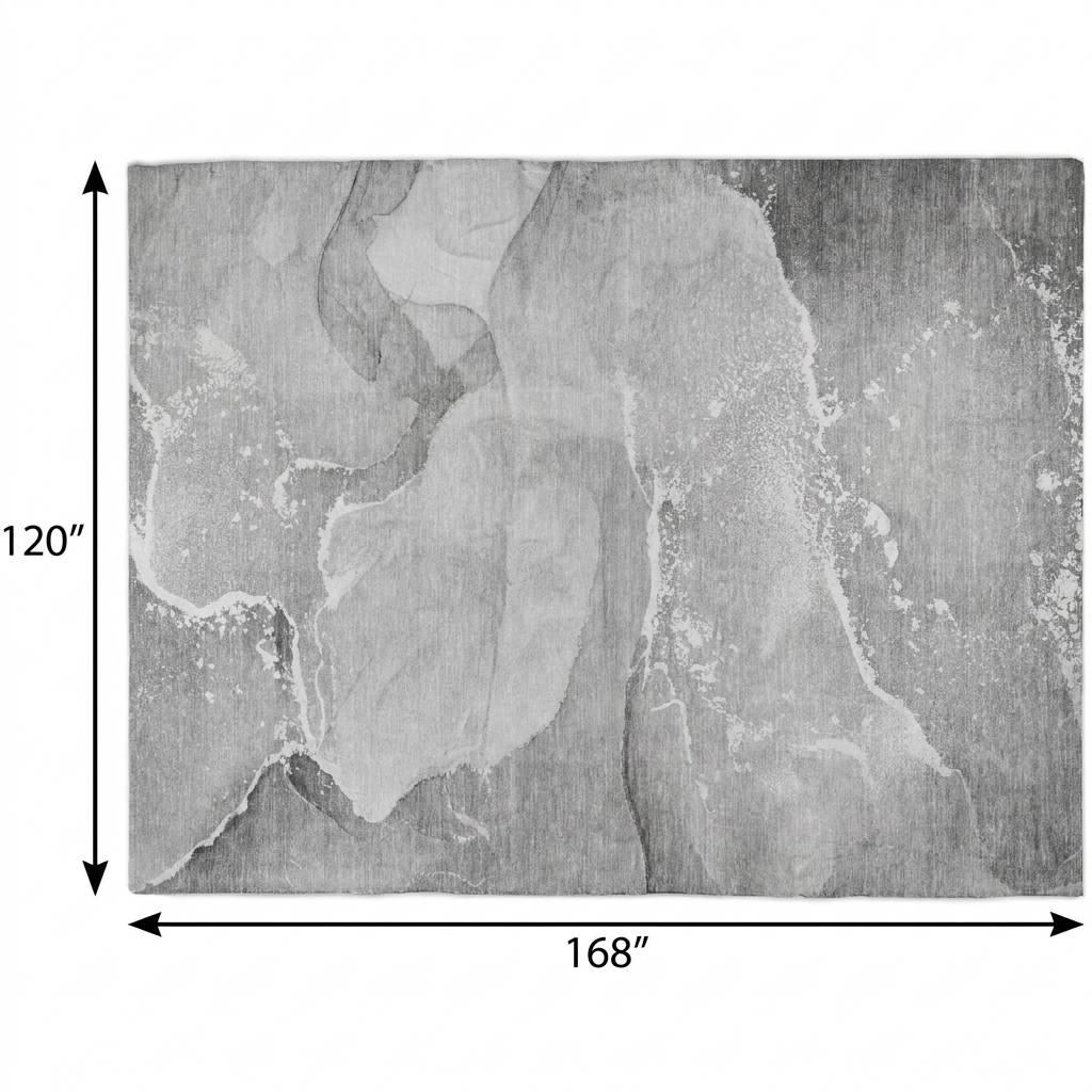 10' X 14' Gray And Silver Abstract Shag Washable Area Rug With UV Protection - HomeRoots - Flyclothing LLC