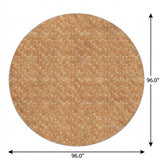 8' Salmon And Beige Geometric Shag Washable Round Rug With UV Protection - HomeRoots - Flyclothing LLC