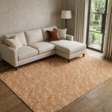 8' X 10' Salmon And Beige Geometric Shag Washable Area Rug With UV Protection - HomeRoots - Flyclothing LLC
