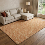 10' X 14' Salmon And Beige Geometric Shag Washable Area Rug With UV Protection - HomeRoots - Flyclothing LLC