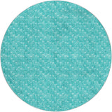 8' Teal And Ivory Geometric Shag Washable Round Rug With UV Protection - HomeRoots - Flyclothing LLC