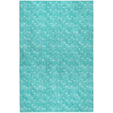 8' X 10' Teal And Ivory Geometric Shag Washable Area Rug With UV Protection - HomeRoots - Flyclothing LLC