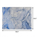 10' X 14' Navy Blue And Blue Abstract Shag Washable Area Rug With UV Protection - HomeRoots - Flyclothing LLC