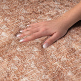 3' X 5' Terra Cotta And Beige Geometric Shag Washable Area Rug With UV Protection - HomeRoots - Flyclothing LLC