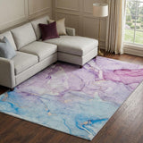 8' X 10' Purple And Plum Abstract Shag Washable Area Rug With UV Protection - HomeRoots - Flyclothing LLC