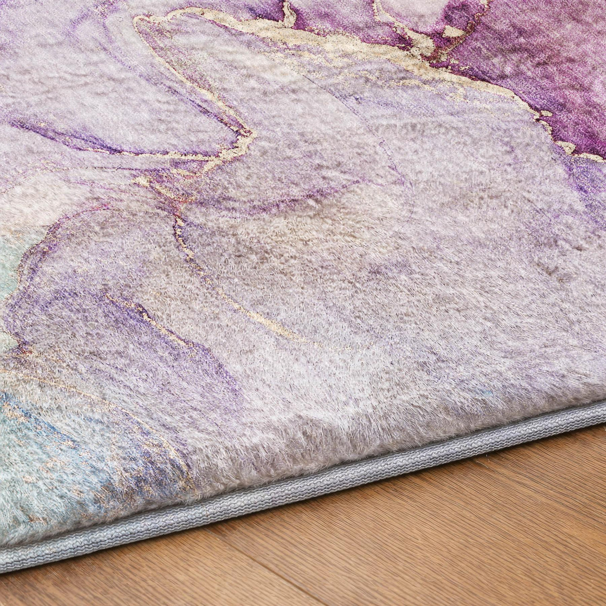 8' X 10' Purple And Plum Abstract Shag Washable Area Rug With UV Protection - HomeRoots - Flyclothing LLC