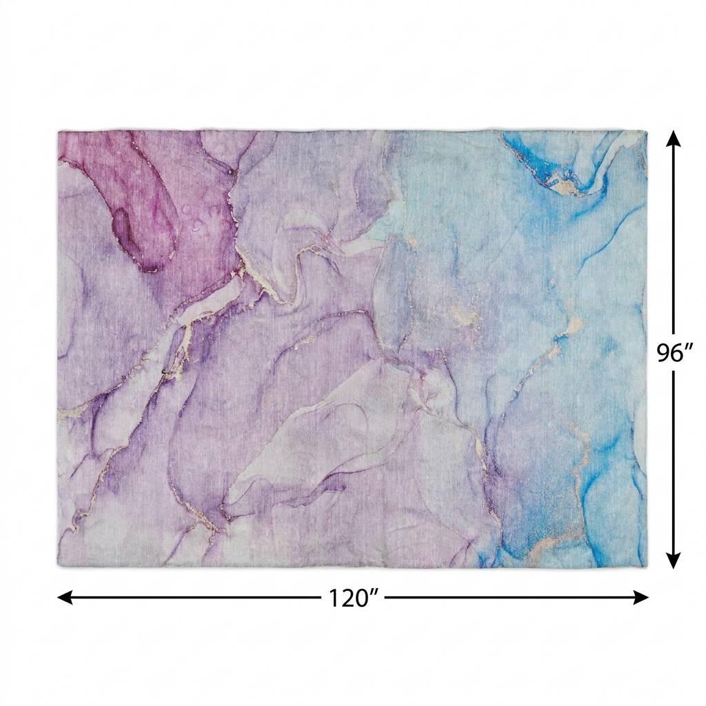 8' X 10' Purple And Plum Abstract Shag Washable Area Rug With UV Protection - HomeRoots - Flyclothing LLC
