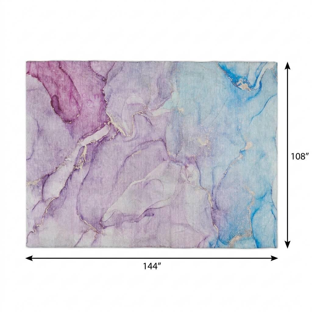 9' X 12' Purple And Plum Abstract Shag Washable Area Rug With UV Protection - HomeRoots - Flyclothing LLC
