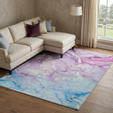 10' X 14' Purple And Plum Abstract Shag Washable Area Rug With UV Protection - HomeRoots - Flyclothing LLC