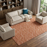 8' X 10' Terra Cotta And Beige Geometric Shag Washable Area Rug With UV Protection - HomeRoots - Flyclothing LLC