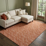 9' X 12' Terra Cotta And Beige Geometric Shag Washable Area Rug With UV Protection - HomeRoots - Flyclothing LLC