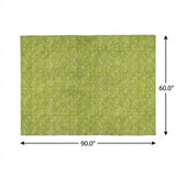 5' X 8' Green And Gray Geometric Shag Washable Area Rug With UV Protection - HomeRoots - Flyclothing LLC