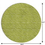 8' Green And Gray Geometric Shag Washable Round Rug With UV Protection - HomeRoots - Flyclothing LLC