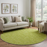 8' Green And Gray Geometric Shag Washable Round Rug With UV Protection - HomeRoots - Flyclothing LLC