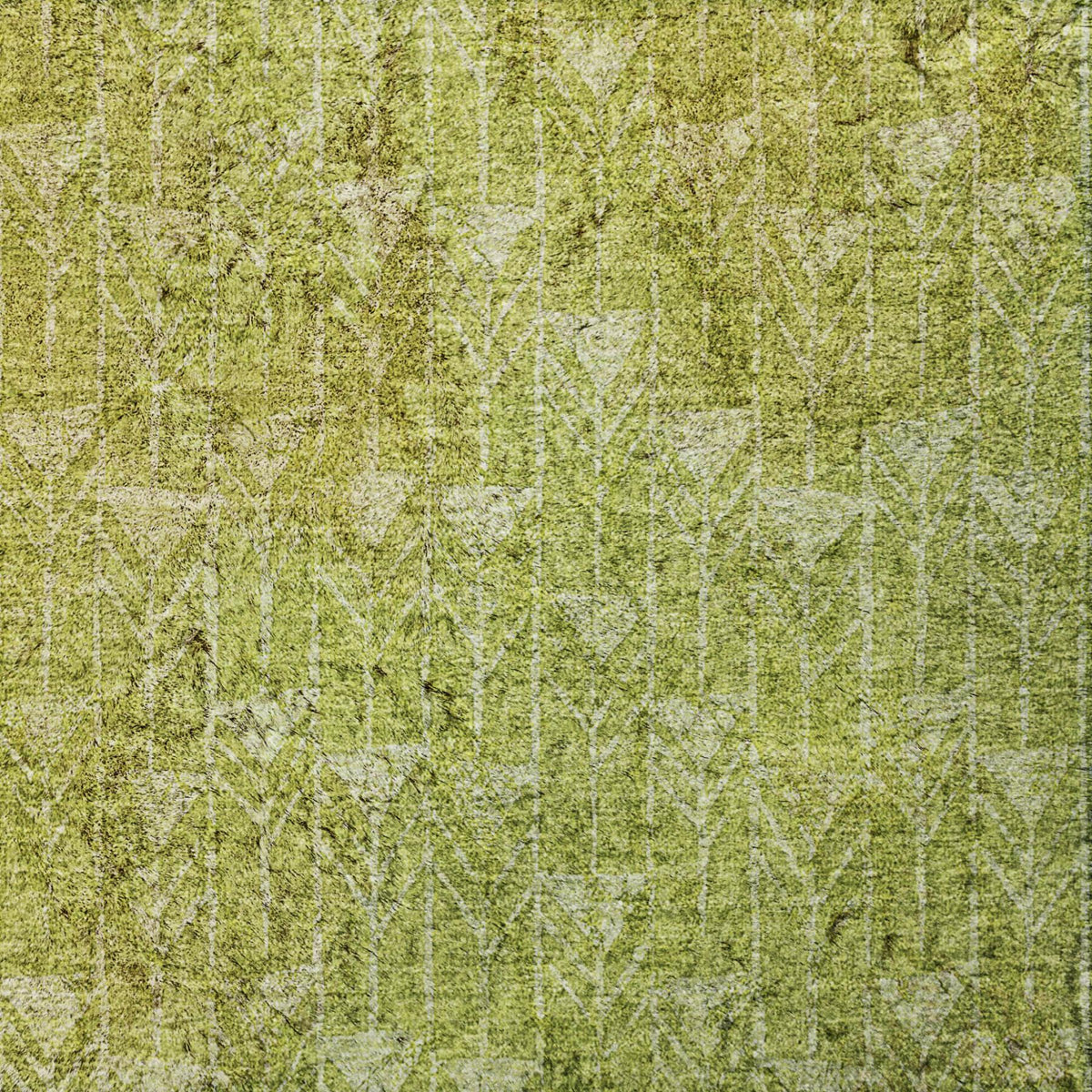 10' X 14' Green And Gray Geometric Shag Washable Area Rug With UV Protection - HomeRoots - Flyclothing LLC
