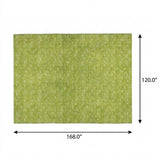 10' X 14' Green And Gray Geometric Shag Washable Area Rug With UV Protection - HomeRoots - Flyclothing LLC