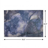 5' X 8' Blue And Navy Blue Abstract Shag Washable Area Rug With UV Protection - HomeRoots - Flyclothing LLC
