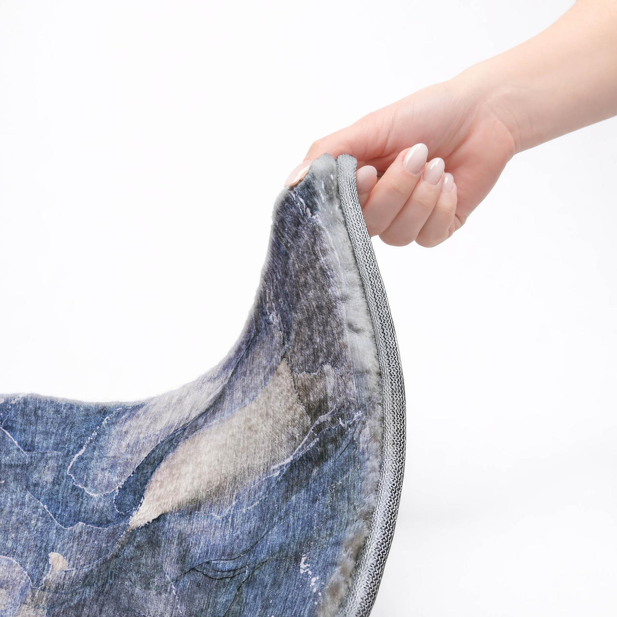 9' X 12' Blue And Navy Blue Abstract Shag Washable Area Rug With UV Protection - HomeRoots - Flyclothing LLC